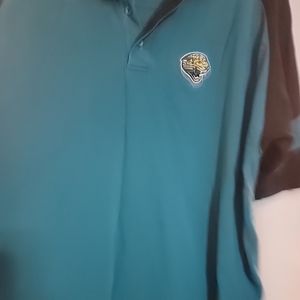 Jacksonville Jaguars Vintage Logo Teal Golf Polo Shirt Men's Size XL Embroidered
